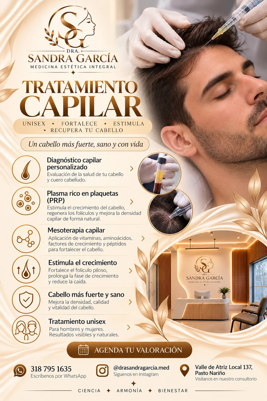 Material de Cuidado capilar suministrado por la Dra. Sandra García